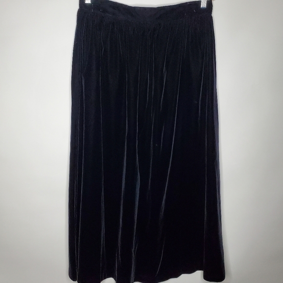 Scott McClintock Velvet Maxi Skirt Size 16 Vintage Black A-line Elegant Gala Y2K - Picture 11 of 13